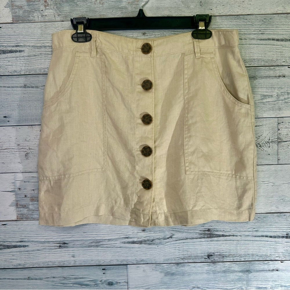 SANCTUARY Linen  Womens Beige Mini Pencil Skirt Size Medium